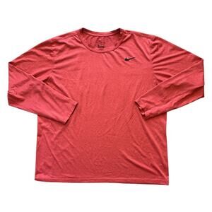 Nike Legend 2,0 Dri-FIT Long-Sleeve Red Athletic Training Shirt Men's XL